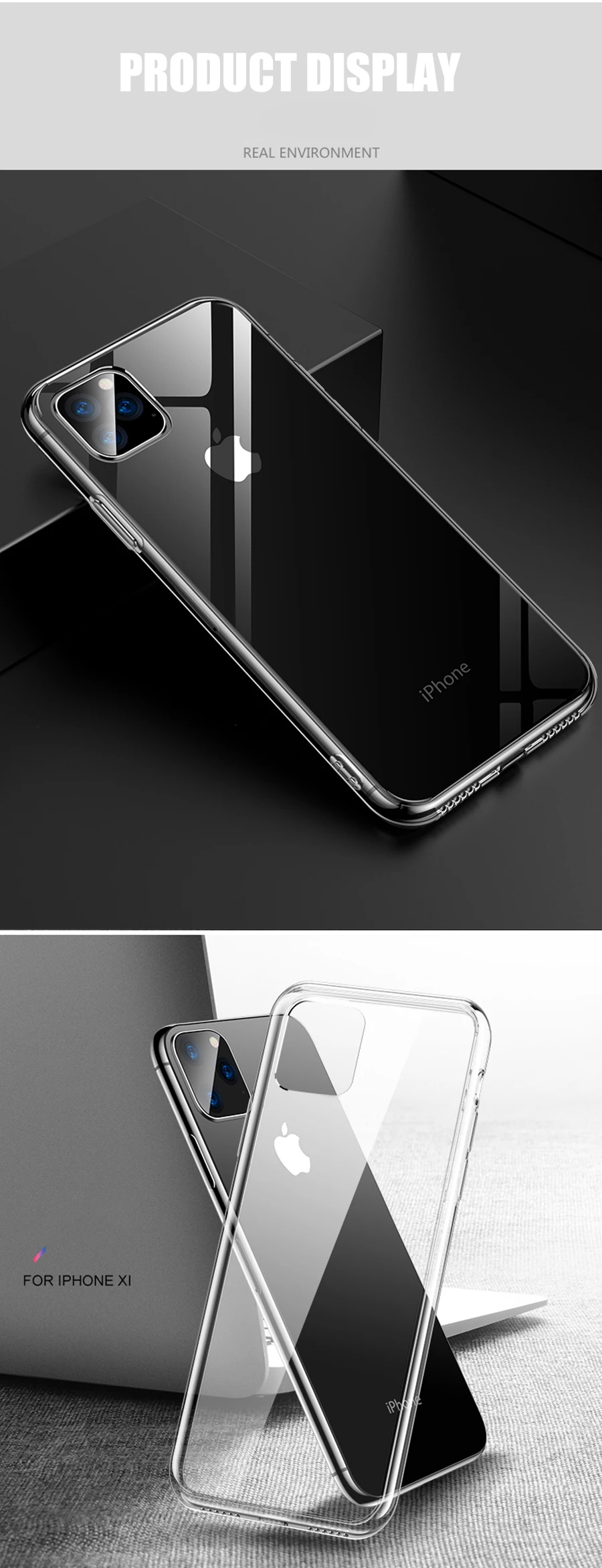 Прозрачный чехол для iphone 11, противоударный силиконовый чехол для iphone 11 Pro Max, мягкий чехол из ТПУ для iphone X, XR, XS, прозрачный чехол