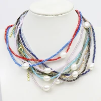 10 strand glass beaded necklace chain fashion pearls jewelry beaded strand jewelry accessories jewelry necklace gift 9896