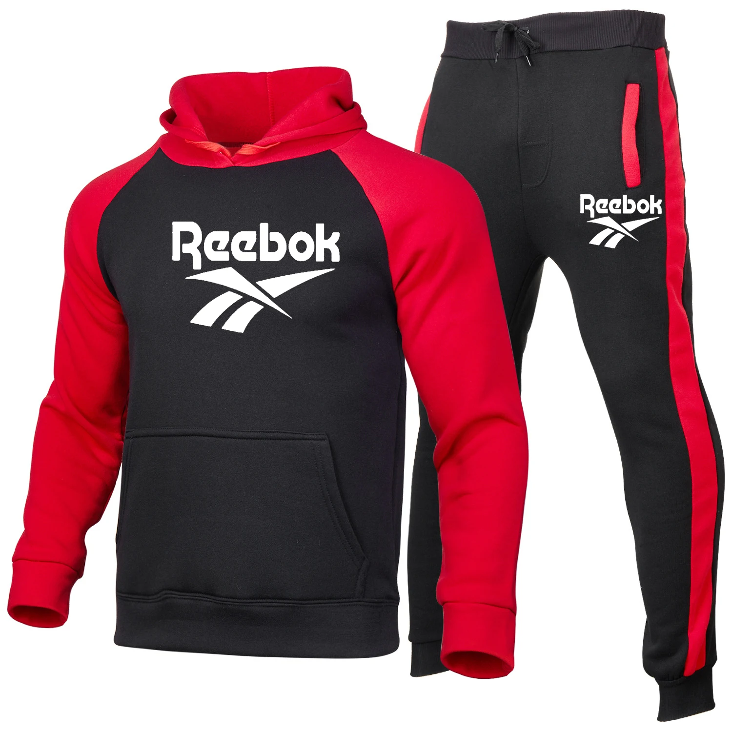 

2021 Autumn And Winter New Men's Pullover Hoodie Sportswear + Outdoor Sports Pants Men's Jogging Sweat-Absorbent Sports Suit