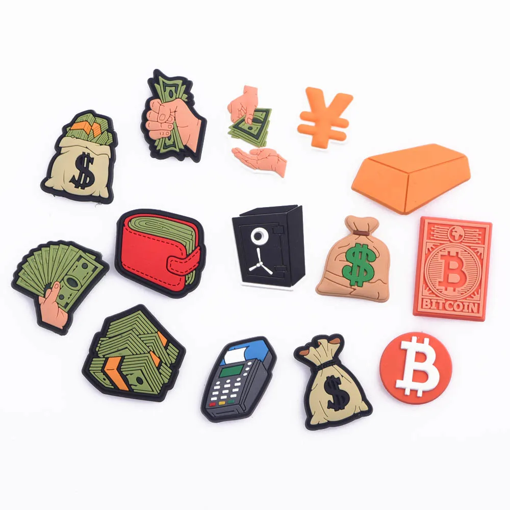 1 Pcs New PVC Croc Charms Show Me Your Money Dollar Accessories Cash Wallet Clog Shoes Decoration for Girl Boys Gift | Обувь