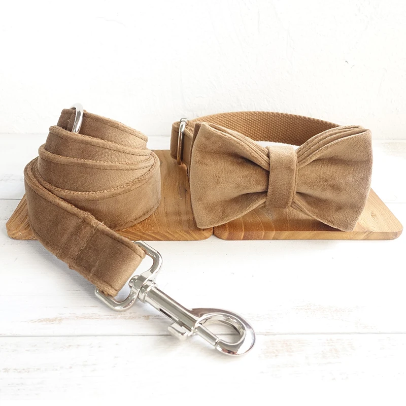 

Ошейник и поводок для собак, с галстуком-бабочкой