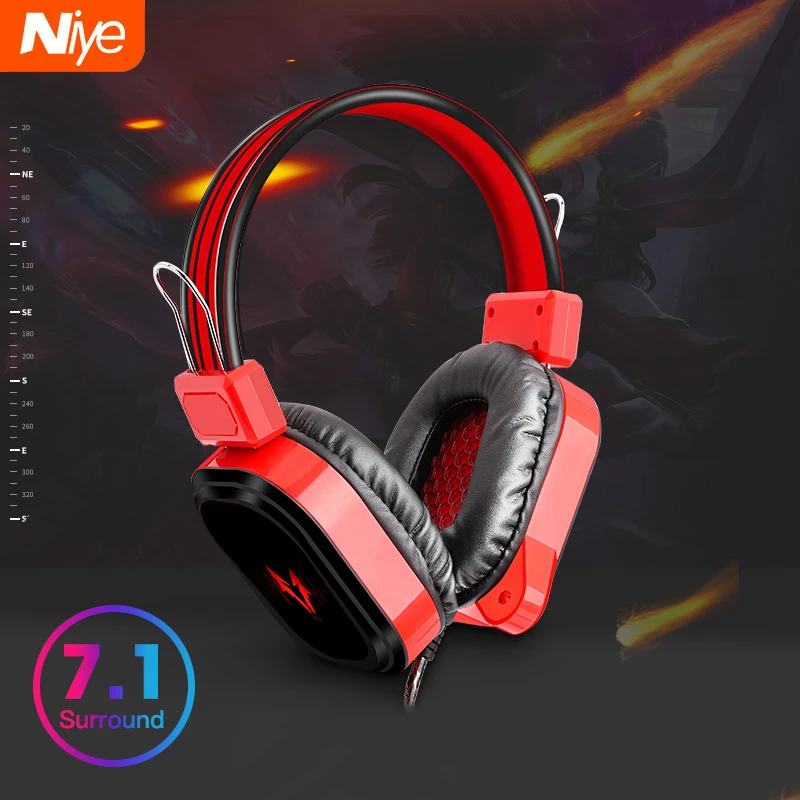 Игровые наушники гарнитура для геймеров с объемным звуком 7 1 проводная USB