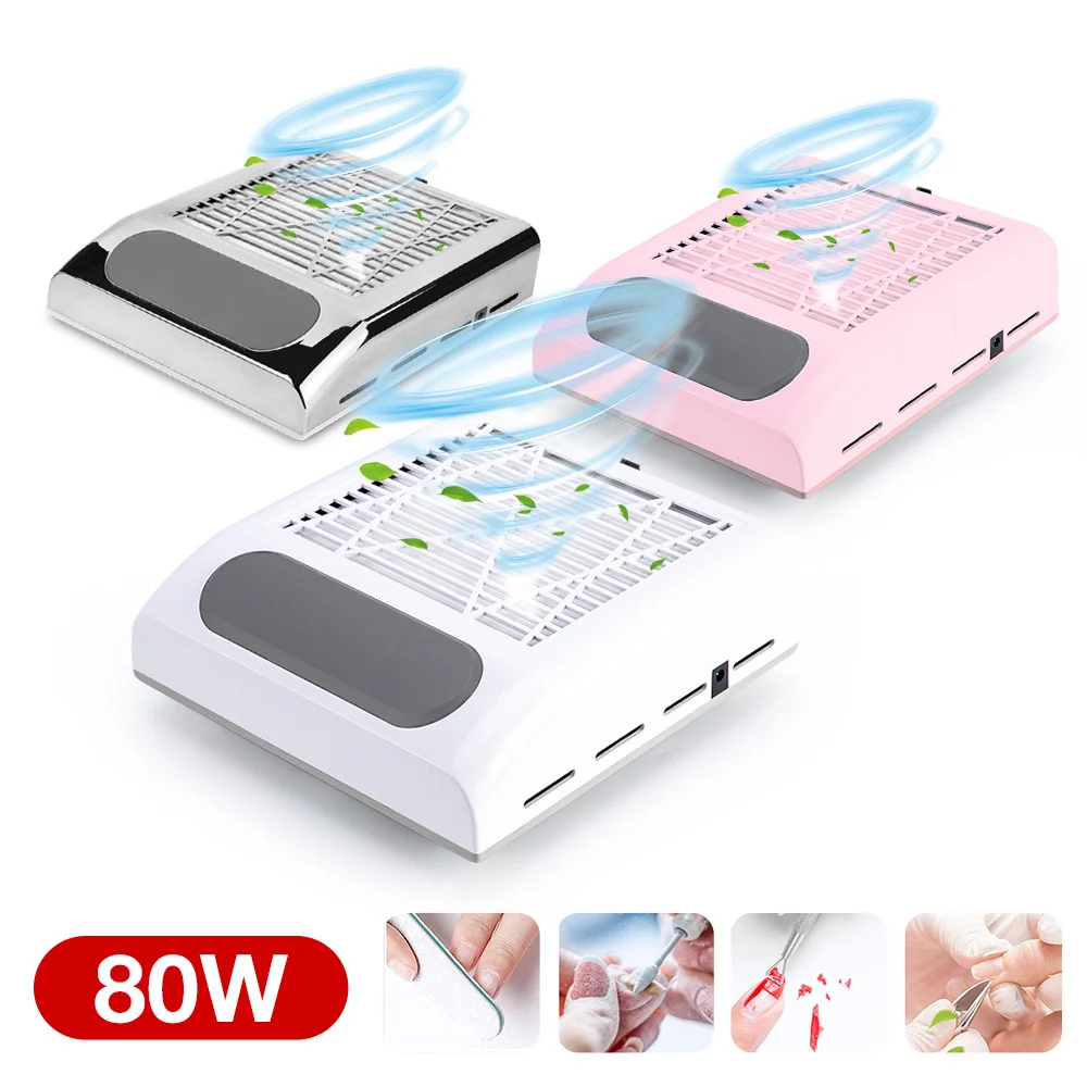 Мощный пылесос для маникюра 80 Вт|Принадлежности дизайна ногтей| |