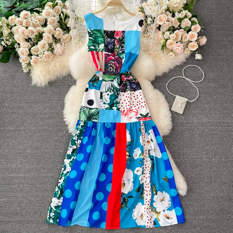 

Runway Boho Summer Dress Sexy Sleeveless Spaghetti Strap Backless Long Maxi Dress Woman 2021 Holiday Beach Party Vestido M78874