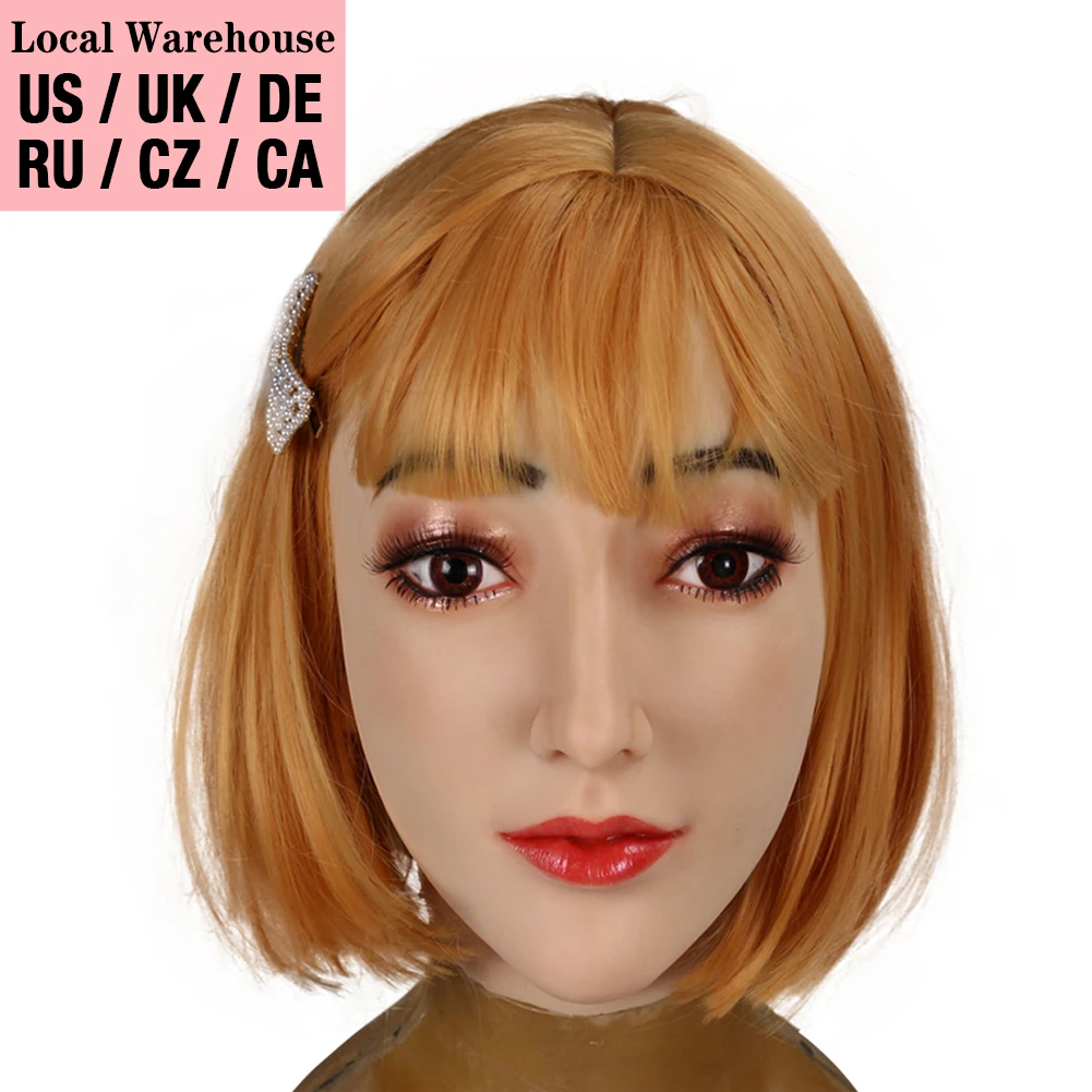 

U-CHAMRMMORE Realistic Silicone Head Masks Rachel Props for Crossdresser Transvestite Halloween Cosplay Male to Female Shemale