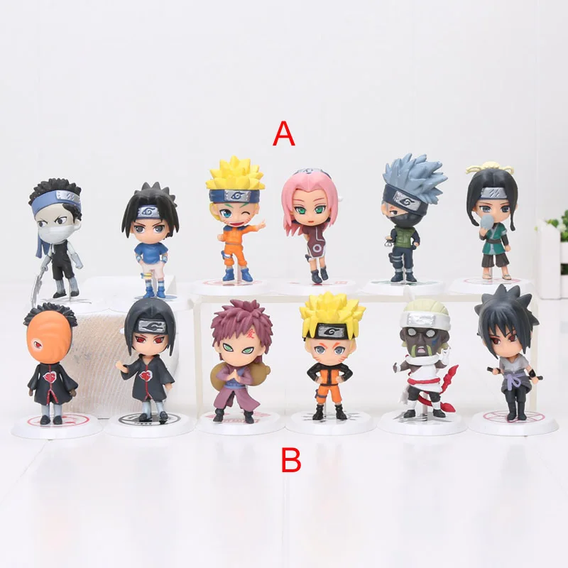 Экшн фигурки аниме 6 шт./компл. игрушки Q Edition модель персонажа Sasuke Kakashi Sakura Gaara Itachi