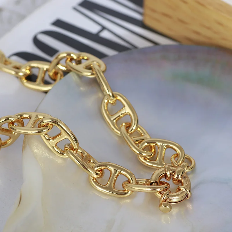 

Metal Texture Thick Chain Normcore Style Necklace in Europe and America
