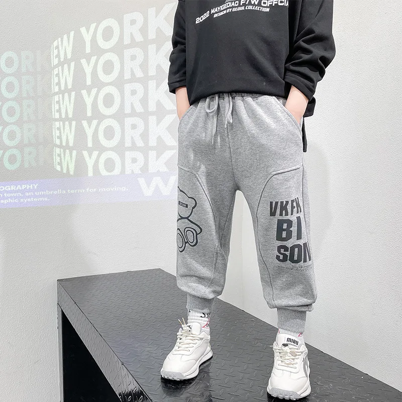 

New Cute Spring Autumn Casual Pants Boys Kids Trousers Children Clothing Teenagers Sport In Stock High Quality