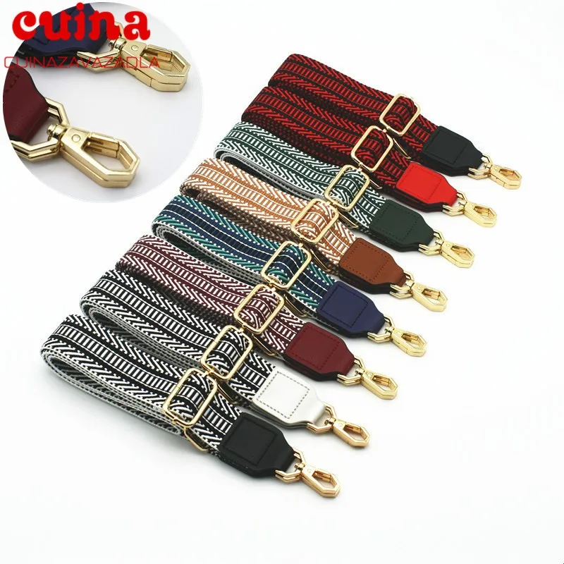 

New Wide Shoulder Straps Cross Bag Straps Crossbody Bags Ethnic Style Hit The Color Straps Accessories Belt Women Bags Straps