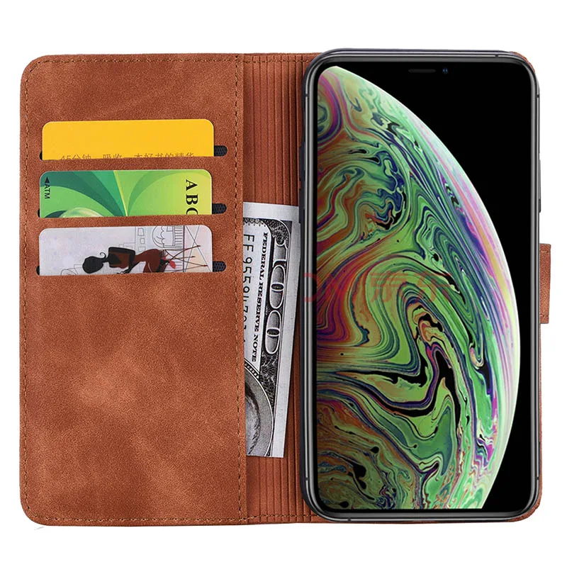 

Leather Case With Diamond Flowers For iPhone X XS MAX XR Soft Cases iphone 12 Mini 11 8 7 6S Plus SE 2020 Flip Protective Cover