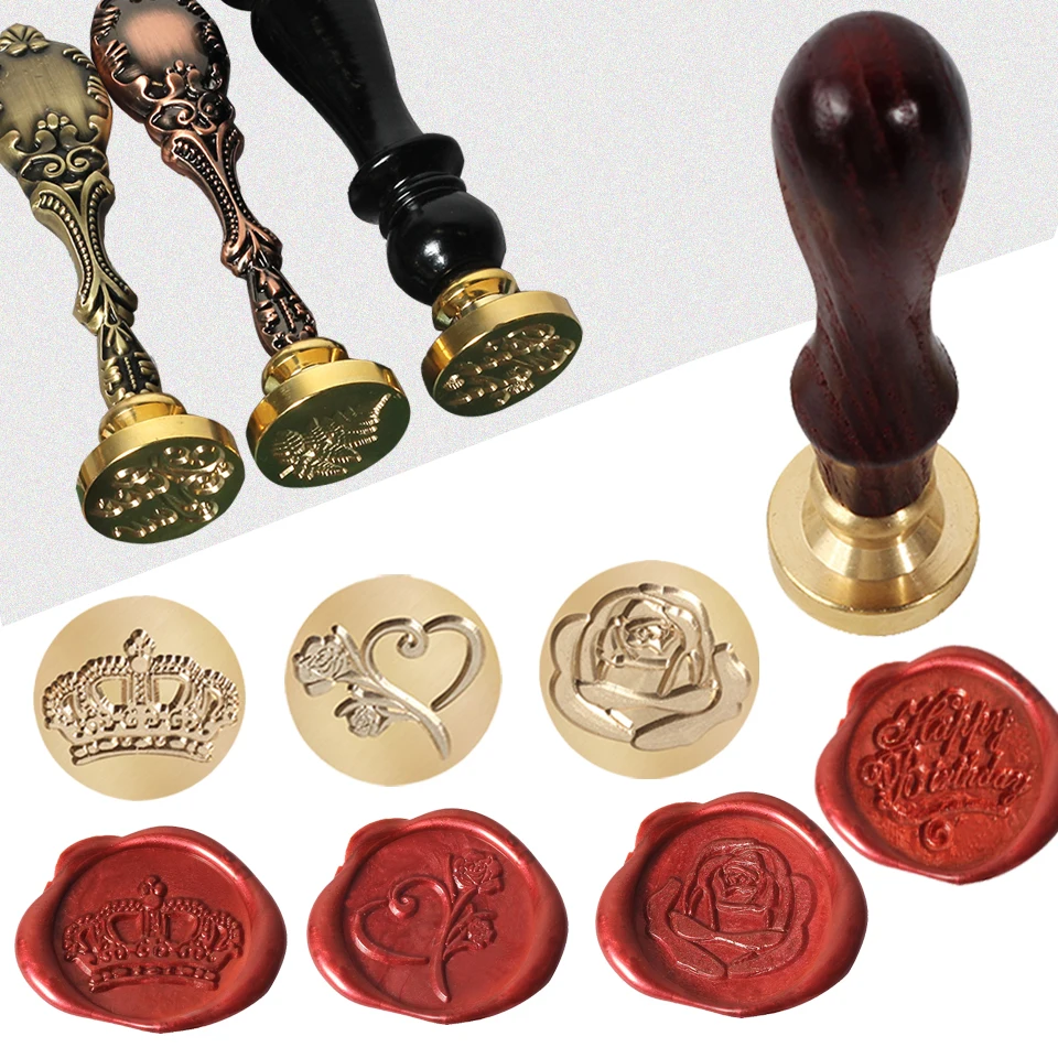 Деревянный штамп в стиле ретро для запечатывания дерева растений восковая