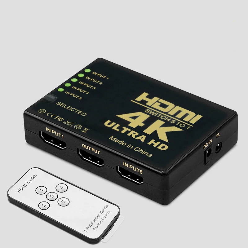 1 4 V мини Коммутатор HDMI 3D 1080p 5x1 5 портовый 4K переключатель сплиттер с
