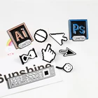 Модные пиксельные курсоры, инструменты для фотошопа, песочные часы, значок компьютерного окна, мышь, указка, ручная стрелка, эмалированные броши, программатор, подарок