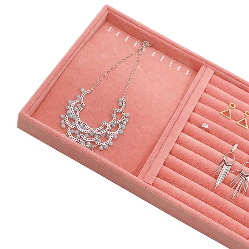 

Pink Jewelry Box Ring Display Organizer Case Tray Holder Necklace Earrings Bangle Storage Showcase Jewelry Stand Holder 2021