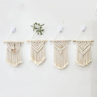 nordic macrame wall hanging hand woven cotton small wall tapestry childrens room headboard photo props boho decor