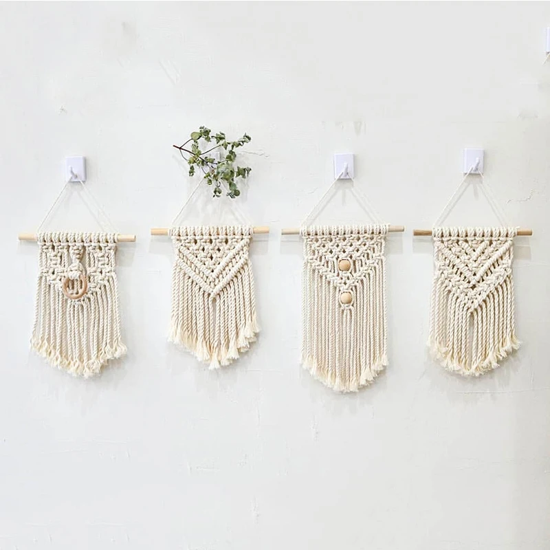 Скандинавский макраме настенный тканый ручной хлопковый маленький гобелен