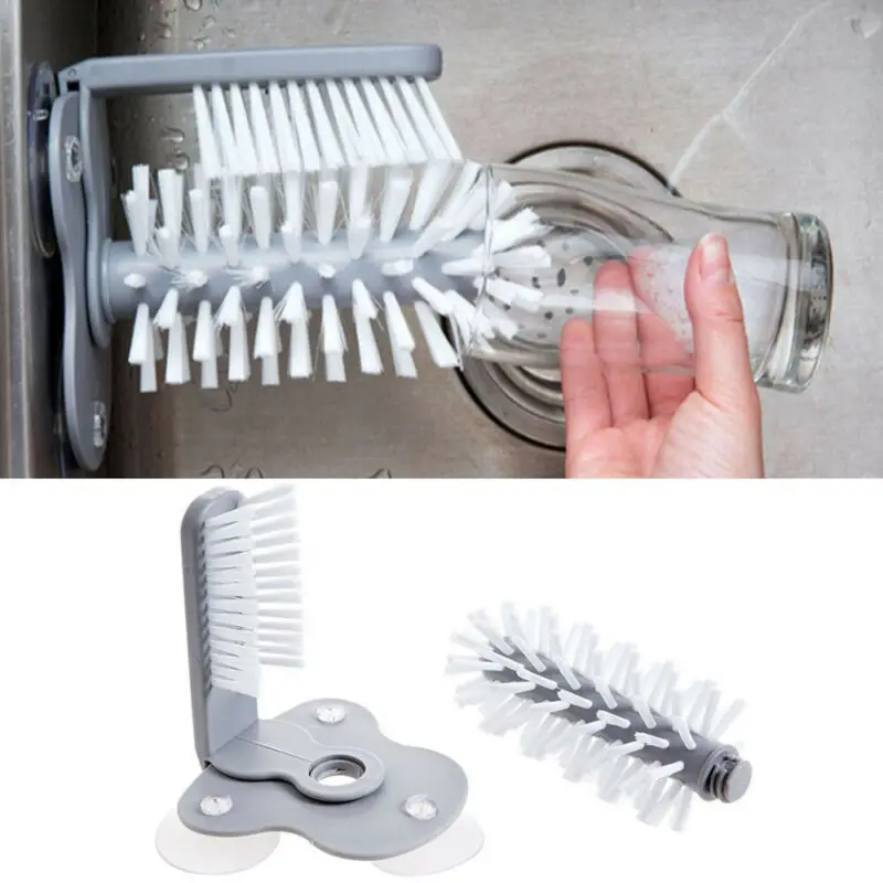

Hot Fashion Glass Cup Cleaning Brushes Suction Wall Lazy Cup Brush Glass Cleaning Brush For Water Cup Sink Wine Free shipping