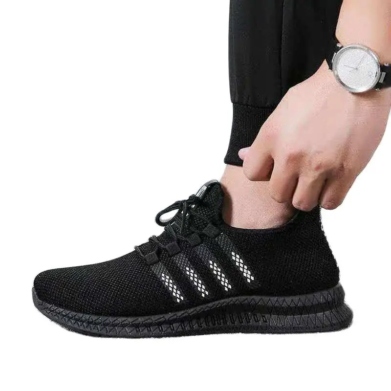 

Мужские спортивные кроссовки, черные дышащие кроссовки для бега, повседневная обувь для весны и лета, 2021