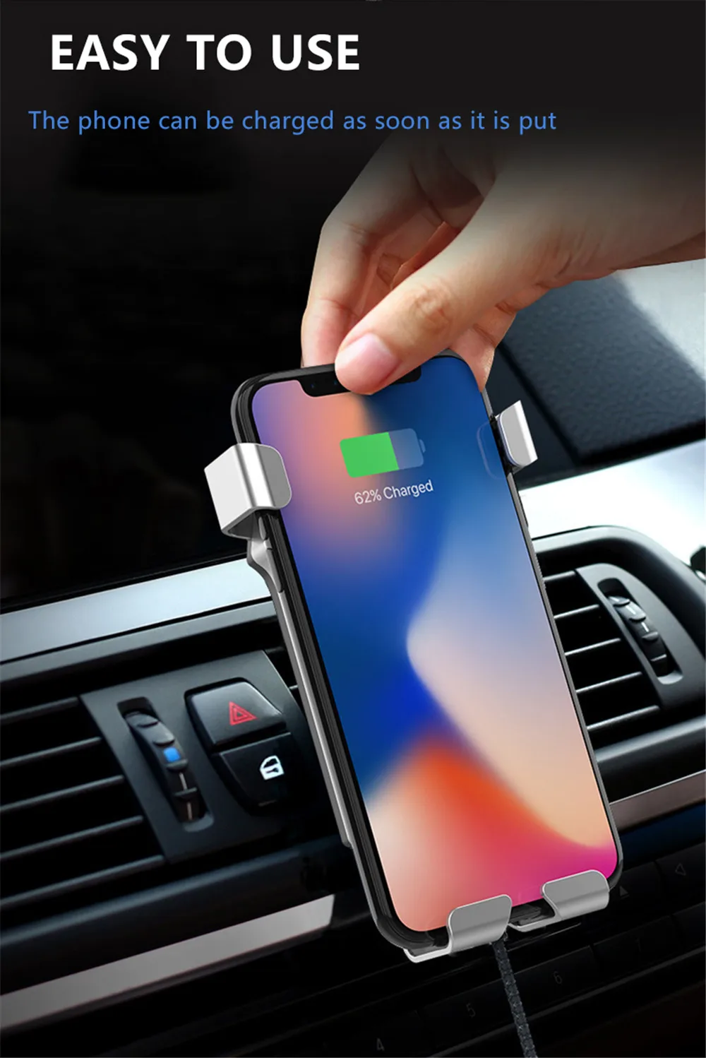 Беспроводное зарядное устройство держатель телефона для iPhone 8 X XR XS 10 Вт быстрая Беспроводная зарядка для samsung S9 S8 Note 8 9 S7 держатель телефона зарядное устройство