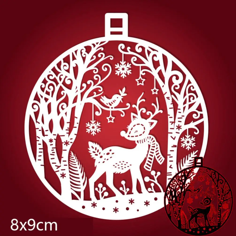 

Christmas Ball Ornament Cutting Dies Snowflake Stencils Die Cutting for DIY Greeting Card Scrapbooking Embossing Handcraft