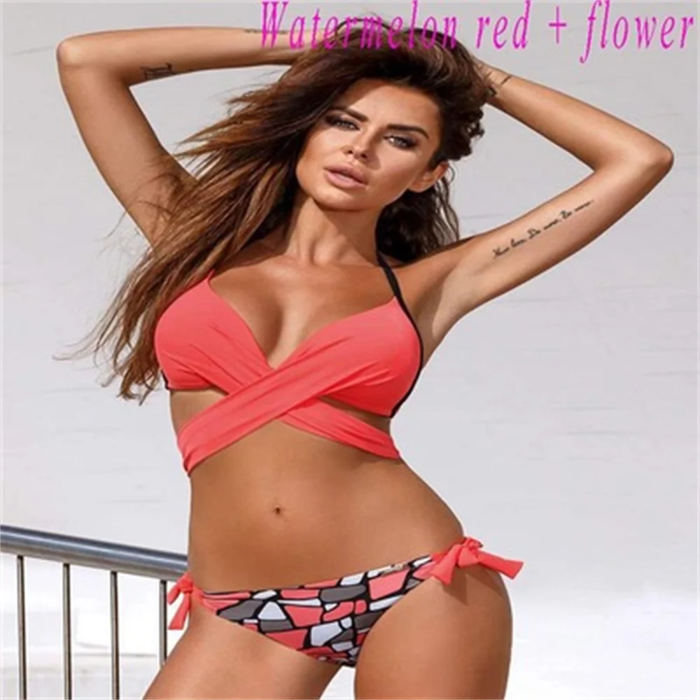 

2021 Summer New Sexy low Waist Bikini Halter Plus Size Swimwear Women Swimsuit Female Bikini Set Bodysuit Bathing Suit Biquini