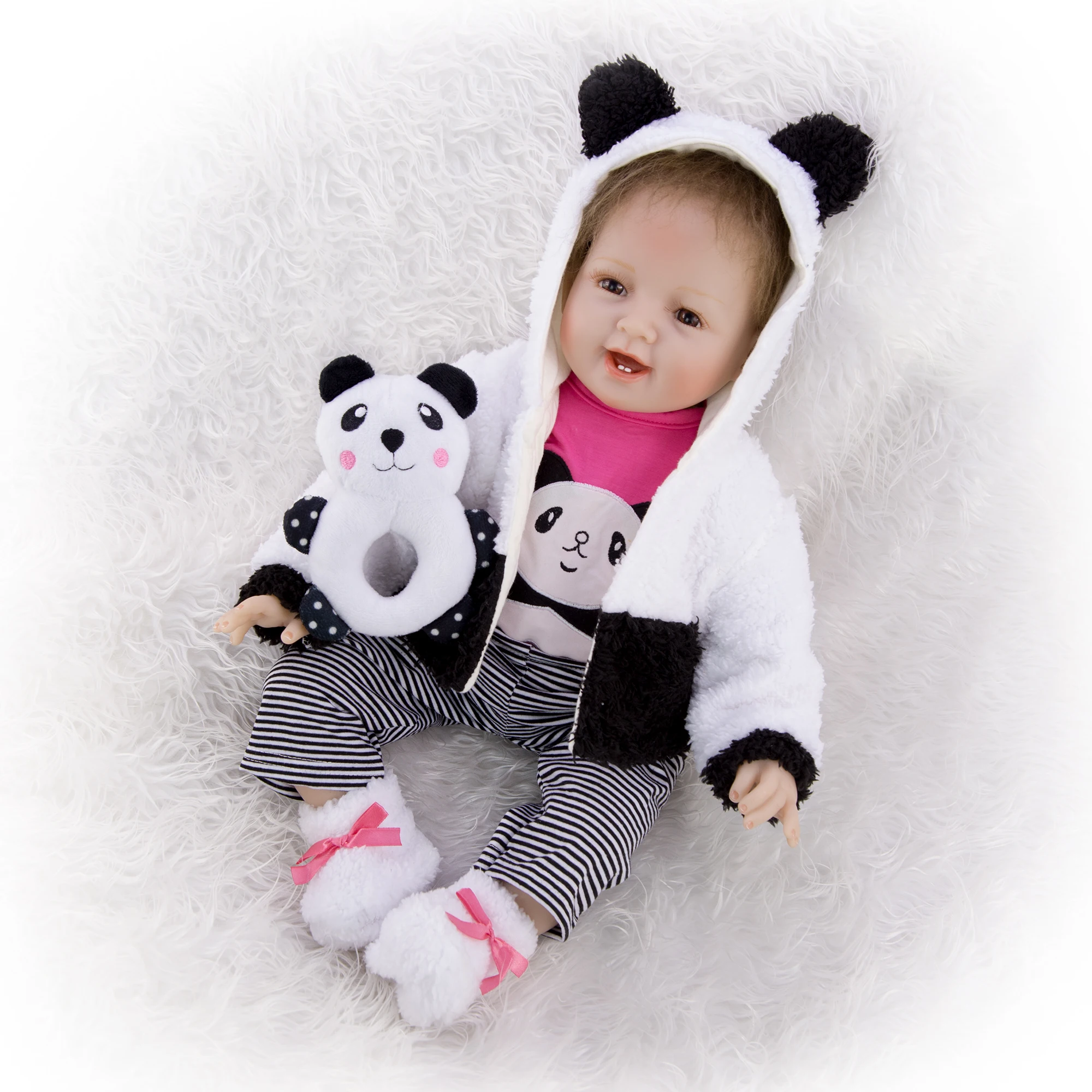 Очаровательные Куклы Новорожденные 22 дюйма 55 см мягкие куклы смайлики с тканевым