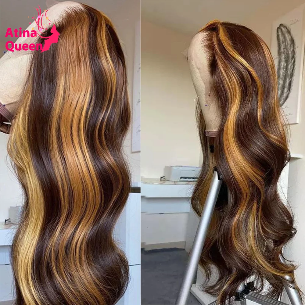 Омбре медовый блонд человеческие кружевные передние парики предварительно