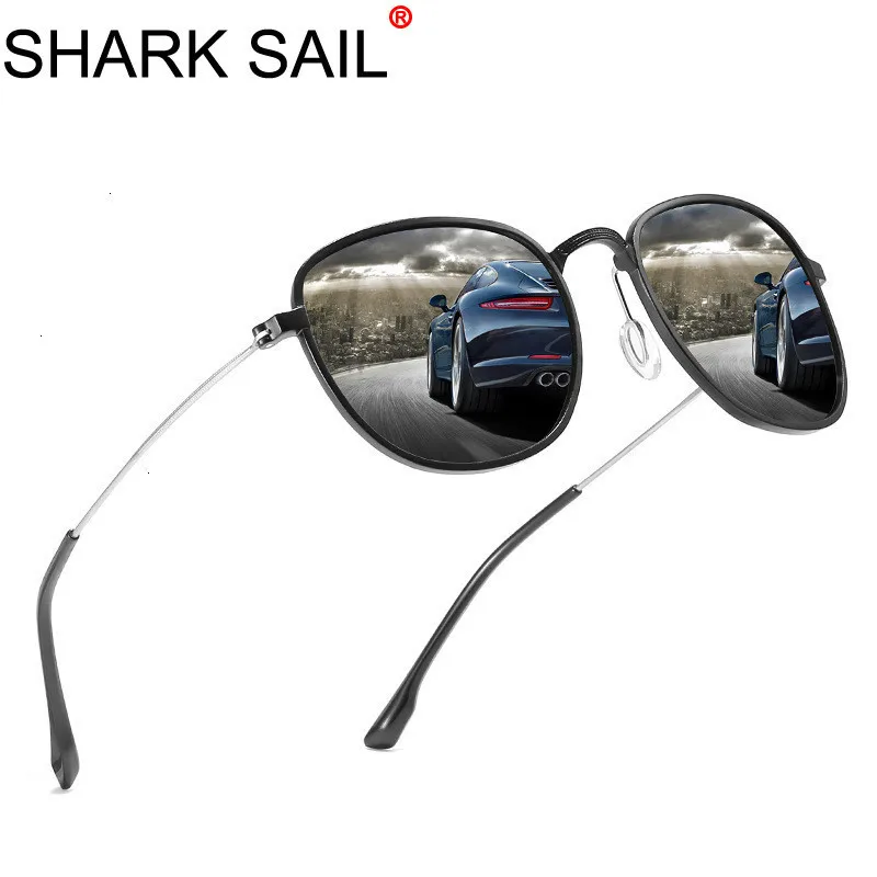 Акула парус бренд унисекс Ретро алюминий + TR90 овальные поляризованные