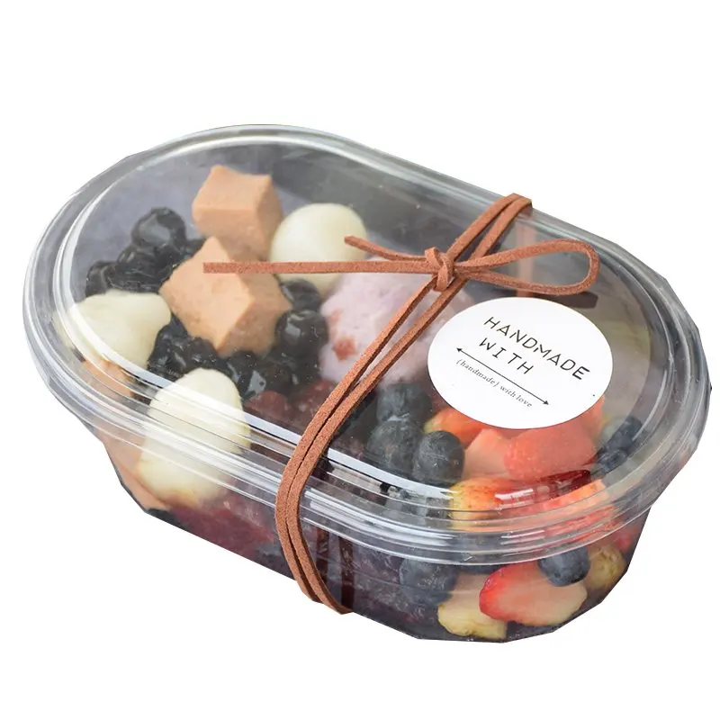 

25pcs Net red transparent PET plastic bowl packaging ice cream pudding jelly yogurt favor boxes baking cake dessert gift boxes