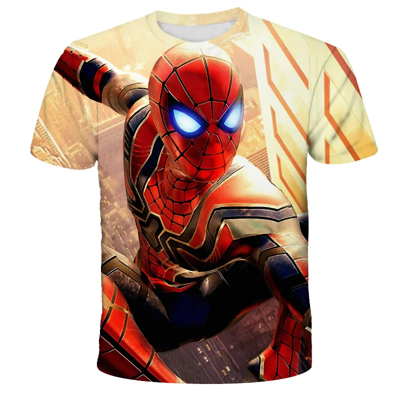 3D футболка Spidermαn, детская забавная Повседневная модная футболка супергероя, летняя детская одежда для мальчиков и девочек, крутая футболка,...