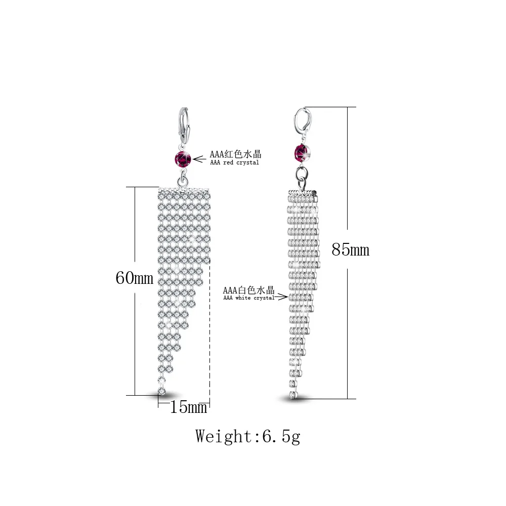 Роскошное прозрачное Кристальное длинные серьги с кисточками женские ювелирные