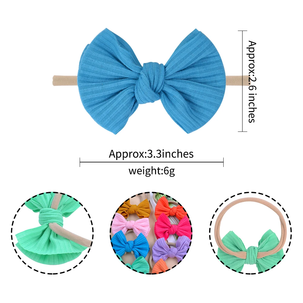 3 дюйма Милая повязка на голову с бантиком для младенца девочек нейлон резинки - Фото №1
