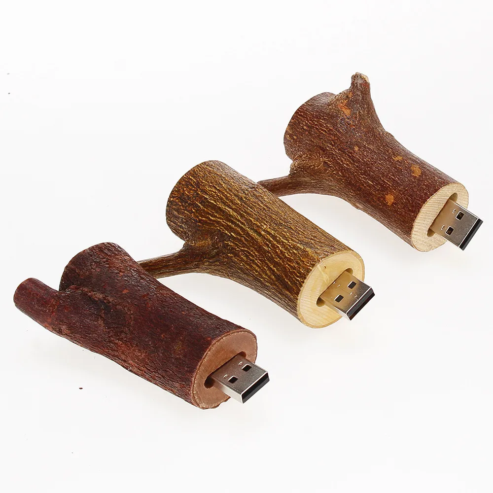 

Usb Flash Drive 128Gb Natural Wood Branch Usb Memory Disk Pendrive 2.0 4Gb 8Gb Pen Drive 16Gb 32Gb 64Gb Tree Branch Wedding Gift