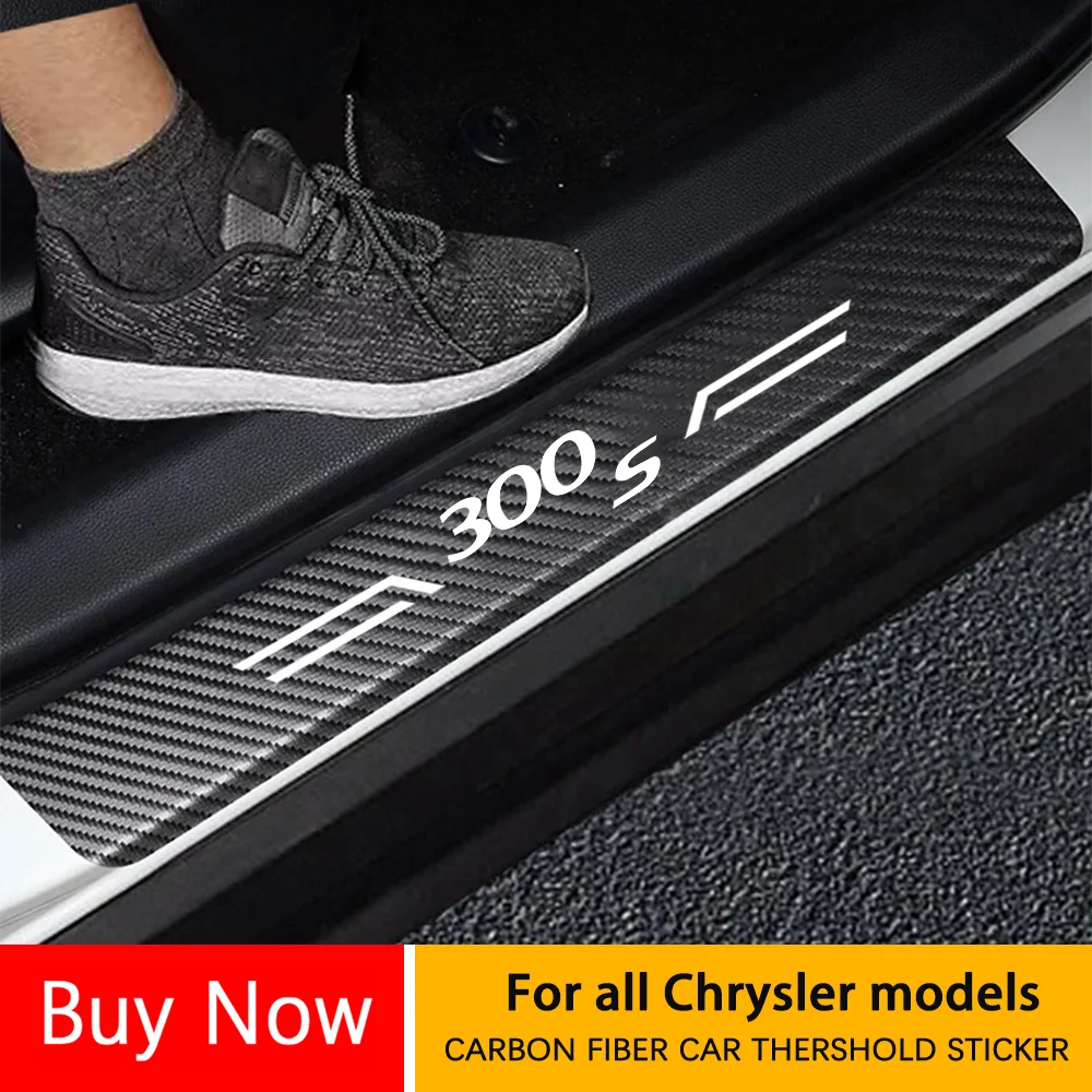 

Carbon Fiber Car Door Threshold Pedal Scuff Plate Stickers for Chrysler 200S 300C 300S Aspen Cirrus LXi Cirrus LX Concorde