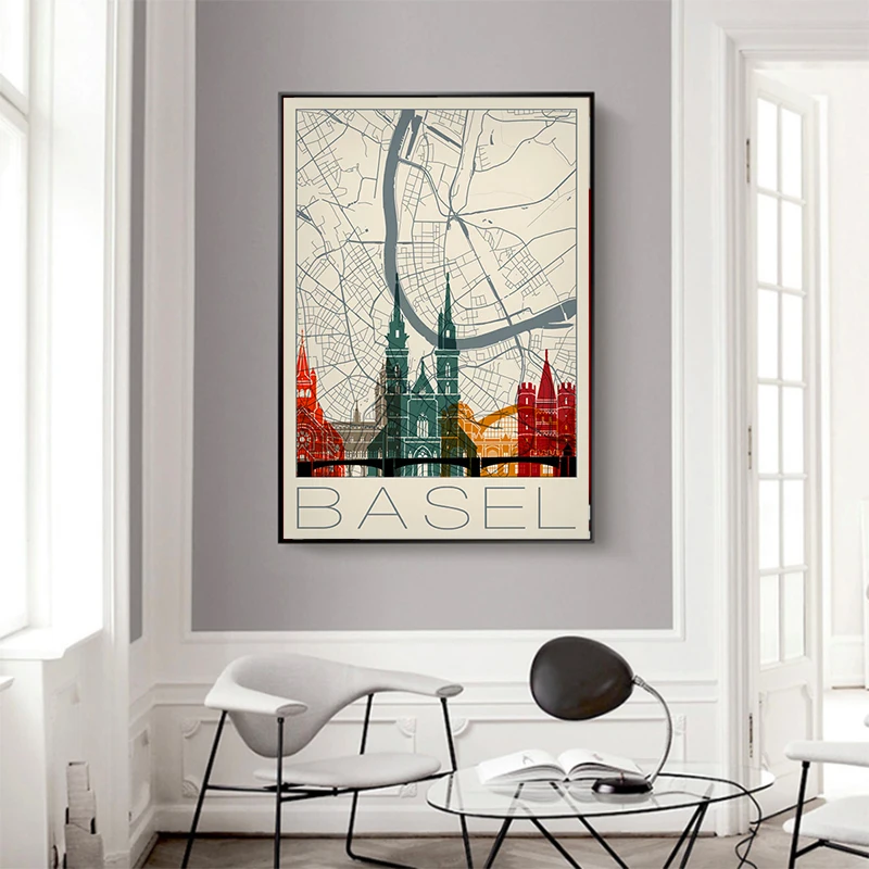 Базельский Лихтенштейн искусственная Картина на холсте винтажная картина