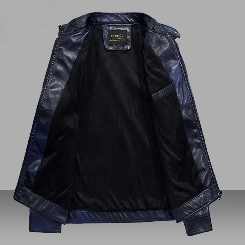 Модные мужские куртки KIOVNO из искусственной кожи пальто с флисовой подкладкой