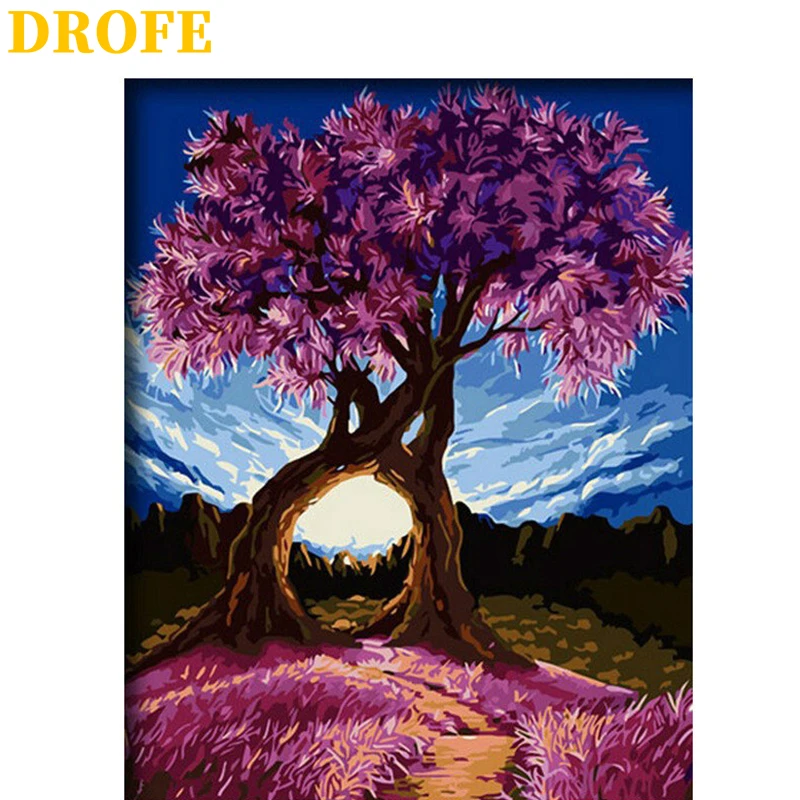 

DROFE DIY Frame Painting By Numbers Wooden Frame 40x50cm Combination Unique Gift Wall Art Picture Artworks Home Decor