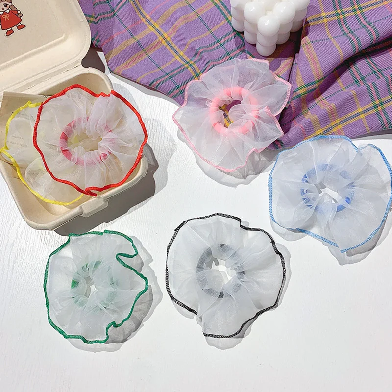 

Резинка эластичная резинка для девочек заколка для конского хвоста Цветочная тонкая сетчатая резинка для волос резинки для волос аксессуа...