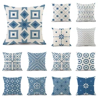 blue geometric cushion cover office sofa home decor pillow case nordic style decorative outdoor car throw pillowscase 45x45cm
