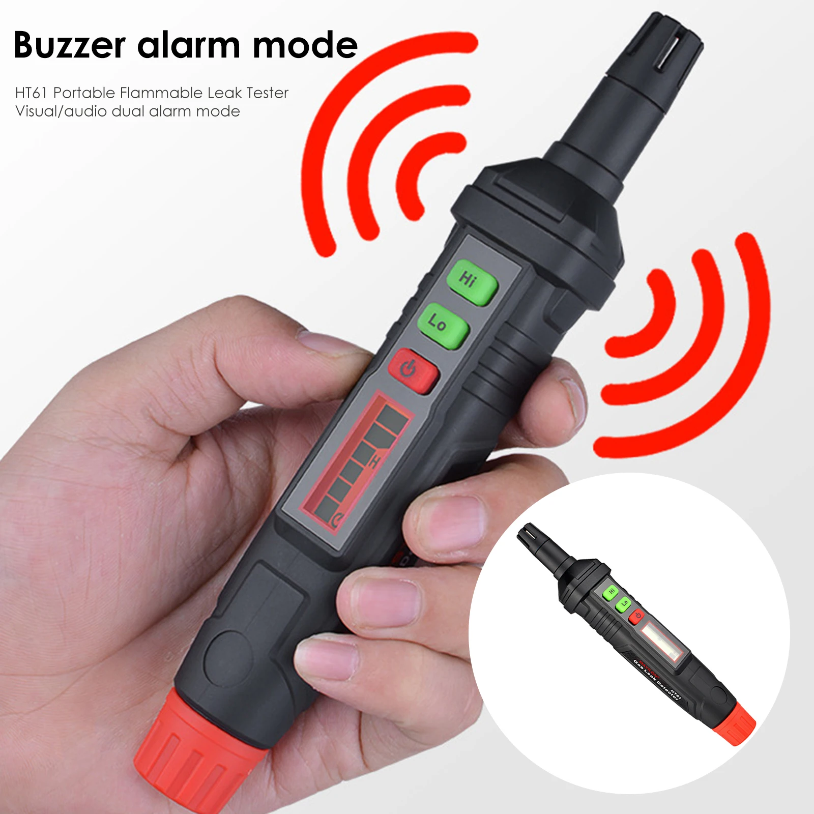 

Natural Gas Detector Pen Type Leak Detector Combustible Gas Meter Analyzer Monitor For Home Visible Audible Alarm HABOTEST HT61