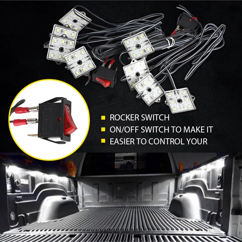 Универсальный 8 шт. 48 светодиодный Светодиодный вспышка светильник Белый Кузов