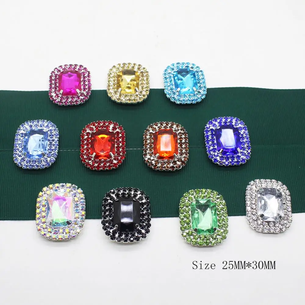 2018 Новые 5 шт./лот 25*30 мм стразы с плоской задней частью Кнопки DIY украшения