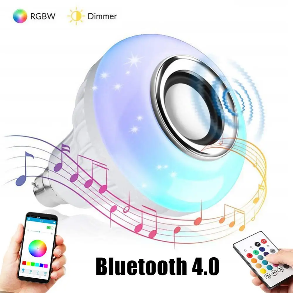 

Лидер продаж, умная Светодиодная лампа E27, Беспроводная Bluetooth-совместимая с приложением для дистанционного управления музыкой