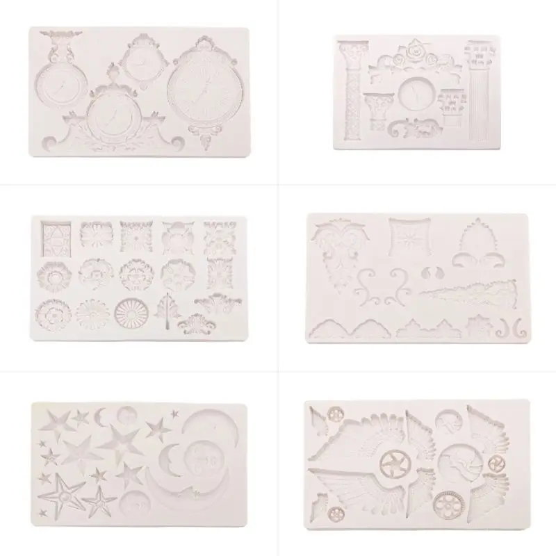 Шестерни Луна Звезды часы крыло Силиконовые Формы Для Fondant (сахарная) Шоколадные