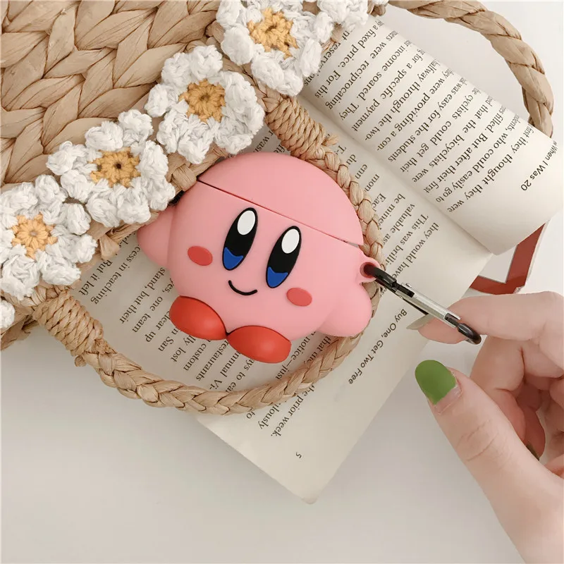 Чехол для AirPod 2 мягкий силиконовый чехол с 3D рисунком Kirby беспроводных наушников