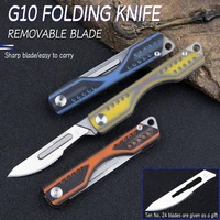 g10 mini utility knife folding knife outdoor hunting self defense knife multifunctional tool knife portable folding knife