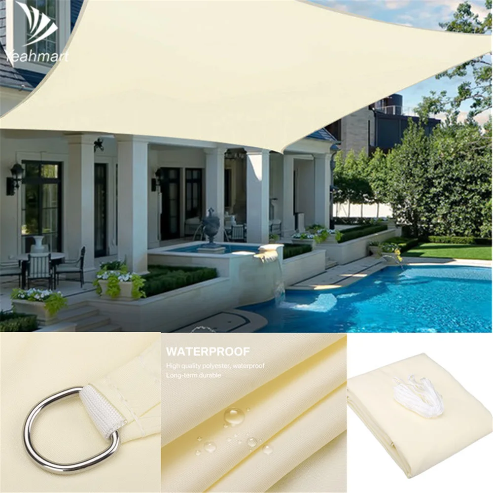 HMT Waterproof Sun Shelter Sunshade Protection Shade Sail Awning Camping Shade Cloth Large For Outdoor Canopy Garden Patio