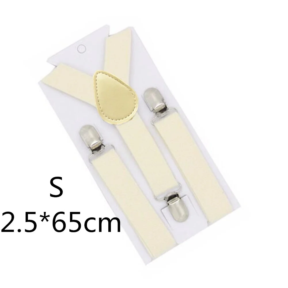 Ivory-65cm Однотонные подтяжки унисекс для детей и взрослых, для мужчин, женщин, мальчиков и девочек, эластичные регулируемые детские аксессуары-скобы, 5 размеров, для родителей и детей - Цвет: Ivory-65cm