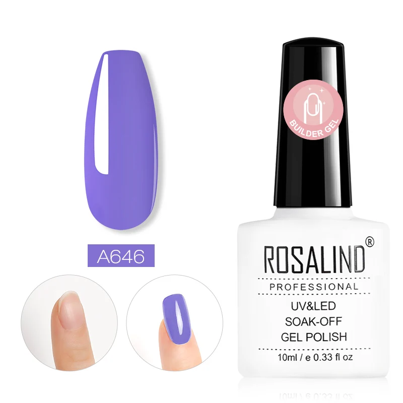 RDA646 ROSALIND красочный строительный Гель-лак для ногтей прозрачный гель-лаки для ногтей для дизайна ногтей предназначен для замачивания Полупостоянный УФ-гель лампа - Цвет: RDA646