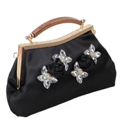 new women silk evening bags diamond flowers shoulder bag party handbags bling women dinner bags drop shipping